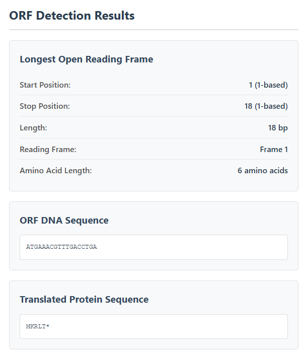 ORF finder с найденным ORF (RU)
